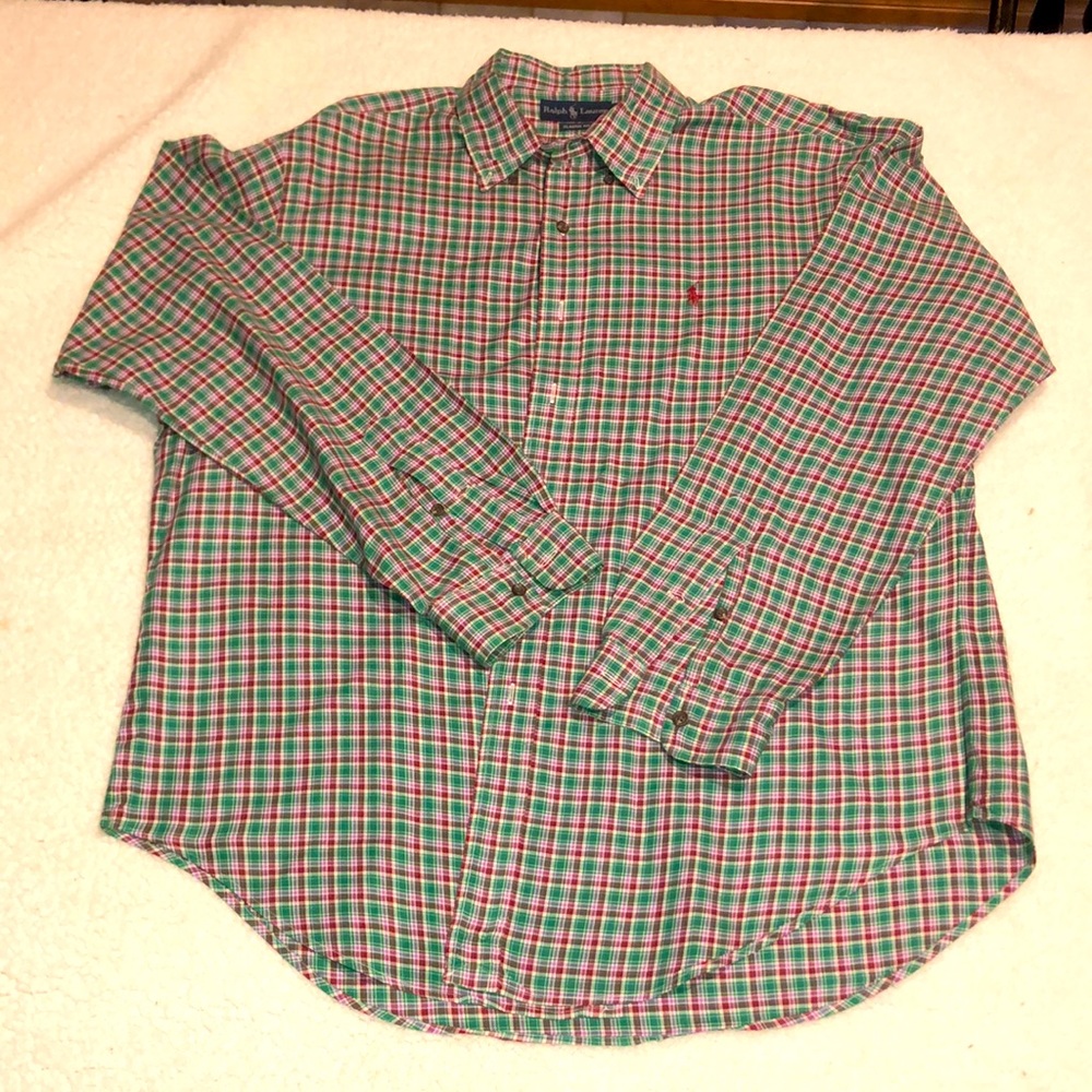 Mens Polo Ralph Lauren Green Plaid XL shirt